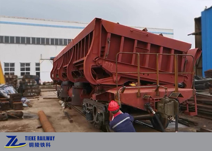 50km / h Ballast Thép Xỉ Bên Xe Toa xe 1435mm Máy đo tốc độ Tipping Dỡ hàng
